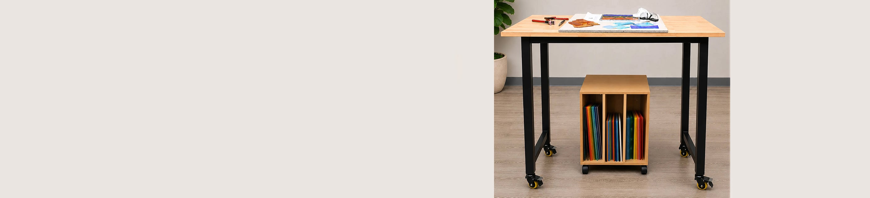 Look What Just Rolled In!NEW Workbench + Glass CabinetMade for Your Studio