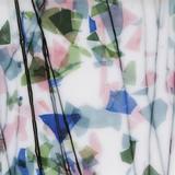 10 x 16 Bullseye Blue, Green, Aqua and Pink on White Fracture-Streamer - 90 COE