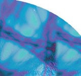 1/4 Sheet Red / Silver Blue Pixie Stix On Thin Black - 96 COE