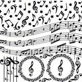 Designer Line Music Black Enamel Decals