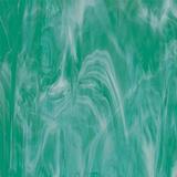 12 x 12 Oceanside Teal Green and White Opal Translucent - 96 COE