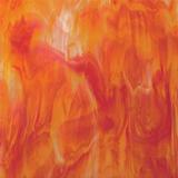 24 x 24 Oceanside White and Orange Red Opal Streaky - 96 COE