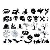 Halloween Black Enamel Decal Assortment