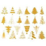 Gold Christmas Tree Decals