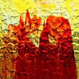 16 x 20 Wissmach Red and Yellow Streaky Transparent Flemish