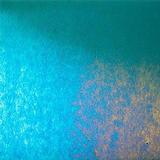 10 x 16 Bullseye Peacock Blue Transparent Rainbow Iridized Double Rolled - 90 COE