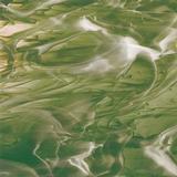 12 x 12 Oceanside Olive Green and White Translucent Streaky - 96 COE