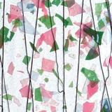 10 x 16 Bullseye Fracture Streamer Light Pink, Green and White with Black on Clear - 90 COE