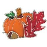 Pre-Cut Pumpkin with Red Leaf Votive Kit