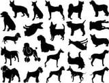 Dog Silhouettes Black Enamel Decals