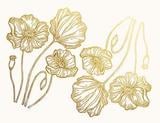 Poppies Gold Enamel Decals