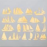 Sailboats Gold Enamel Decals