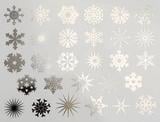 Small Snowflakes Silver Enamel Decals
