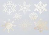 Large Snowflakes Silver Enamel Decals