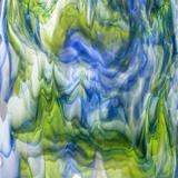 Bullseye Clear with Royal Blue, Spring Green and White Glascadia Streaky - 90 COE