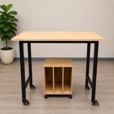 Workbench with Rolling Glass Organizer