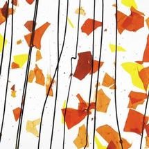 Bullseye Orange, Yellow and Red with Black on Clear Fracture-Streamer - 90 COE