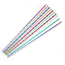 Primary Color Assortment Dichroic Natural Wavy Firestrip On Thin Black 10 Piece - 90 COE