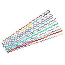 Assorted Wavy Dichroic Firestrips On Black 12 Piece - 90 COE
