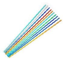 Primary Color Assortment Dichroic Natural Wavy Firestrip On Thin Black 10 Piece - 96 COE