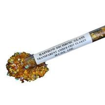 1 Oz CBS Rainbow Dichroic Frit Flakes on Amber Transparent - 96 COE