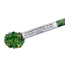 1 Oz CBS Rainbow Dichroic Frit Flakes on Green Transparent - 96 COE