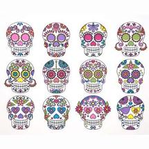 Sugar Skull Color Enamel Decals