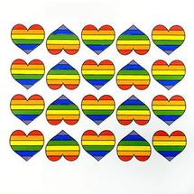 Hearts Rainbow Enamel Decals