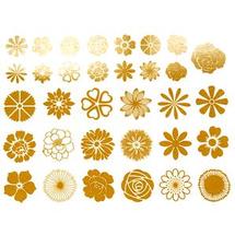 Small Flower Gold Decals