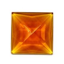 Light Amber Square 25mm Faceted Jewel