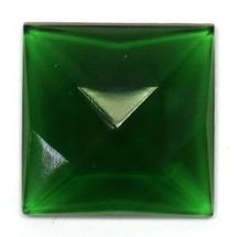 Green Square 25mm Faceted Jewel