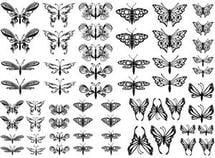 Butterflies and Dragonflies Black Enamel Decals