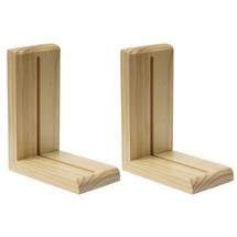 Oak Wood Finish Bookends - 1 Pair