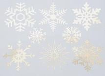 Large Snowflakes Silver Enamel Decals