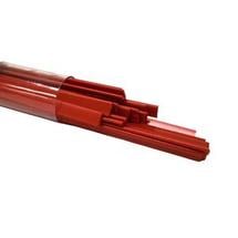 Bullseye Red Opal Ribbons, 4 mm - 90 COE