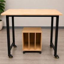 Workbench with Rolling Glass Organizer