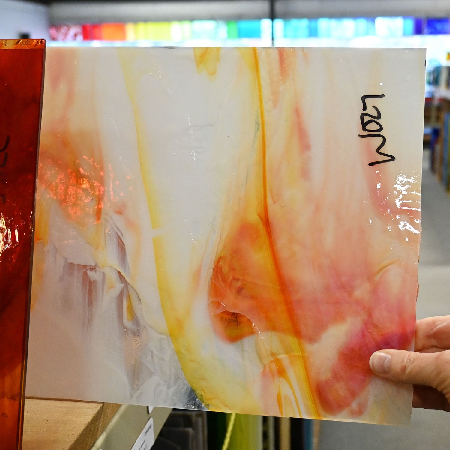 Wissmach Orange And White Opal Streaky | Mosaic Patricks Day Supplies